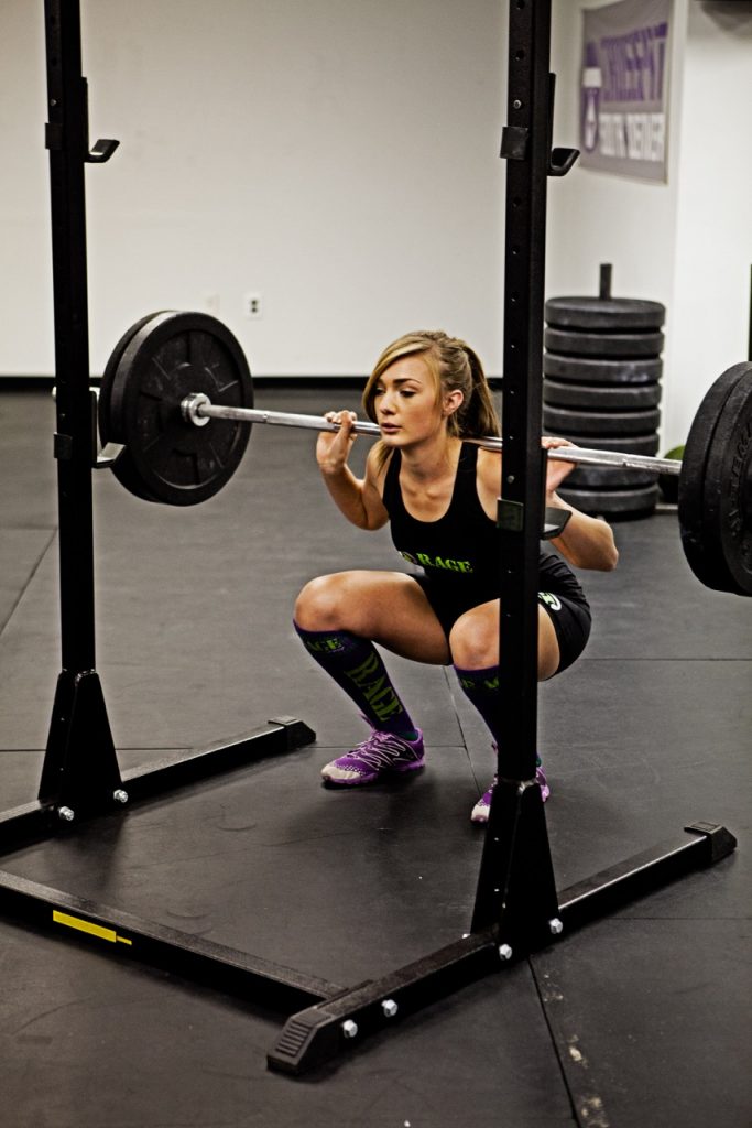 Shelby squatting in crossfit
