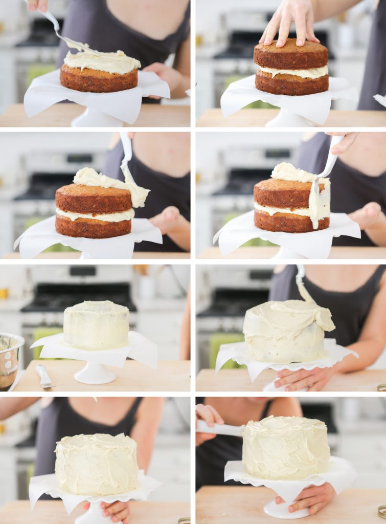 Carrot Cake Layer Assembly Process