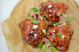 glazed pomegranate chicken