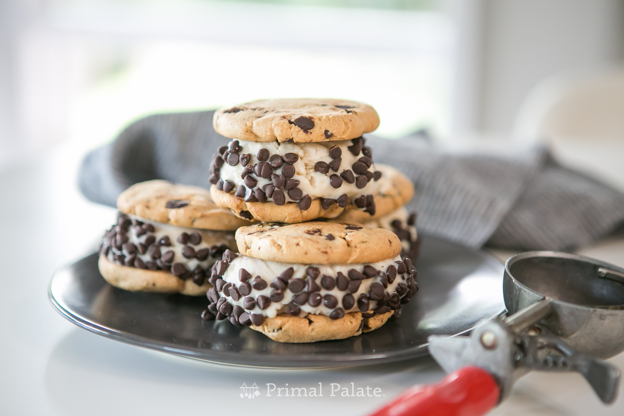 Cool Off With A Chocolate Chip Cookie Ice Cream Sandwich Primal Palate Paleo Recipes
