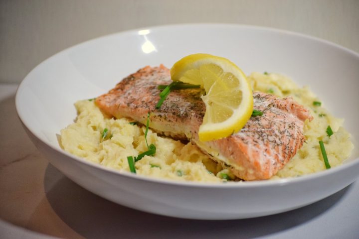 Lemon Dill Salmon Creamy Chive Mashed Parsnips Primal Palate Paleo Recipes