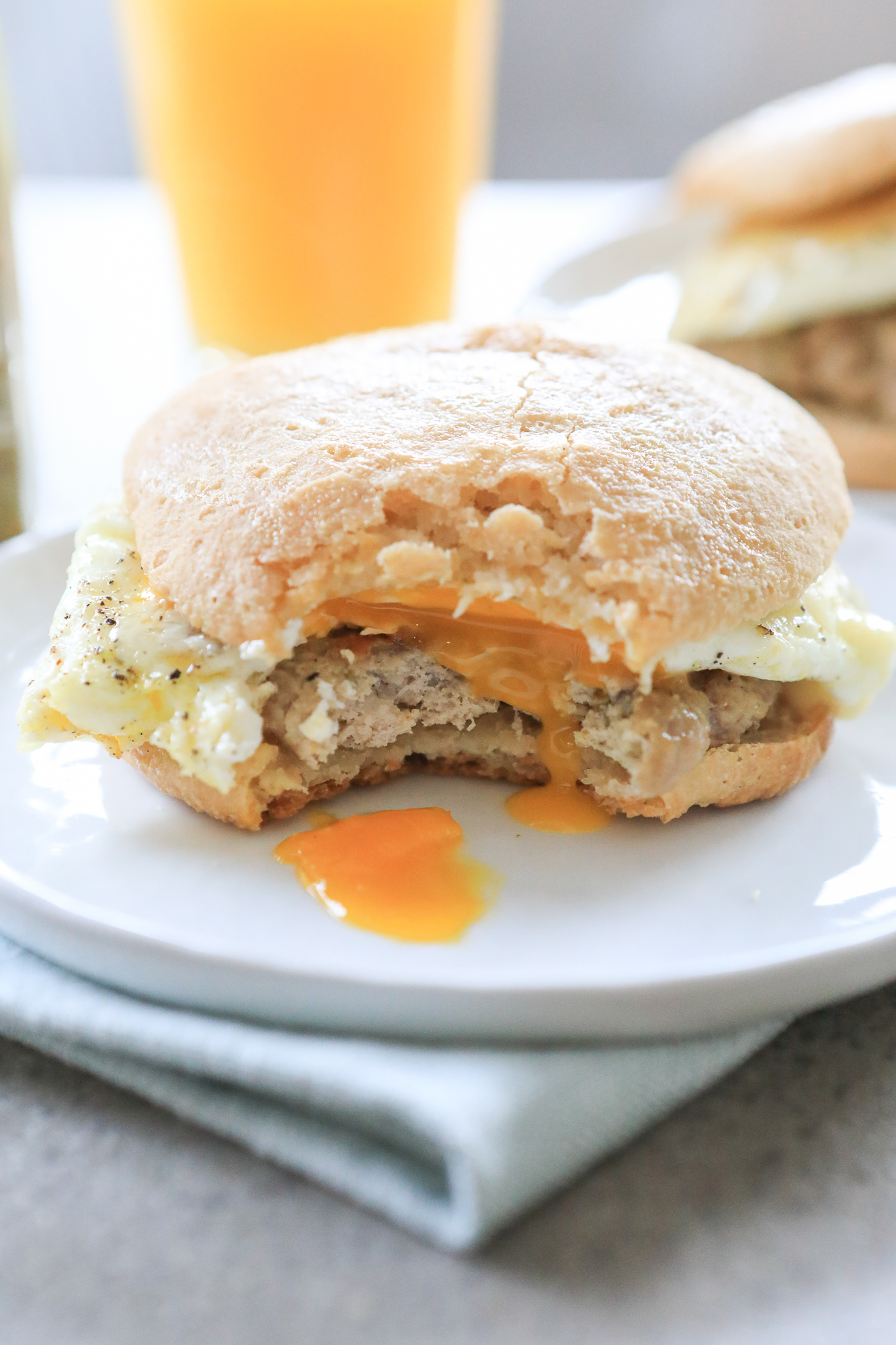 Grain-Free Sausage, Egg, and Cheese Breakfast Sandwich, Primal Palate